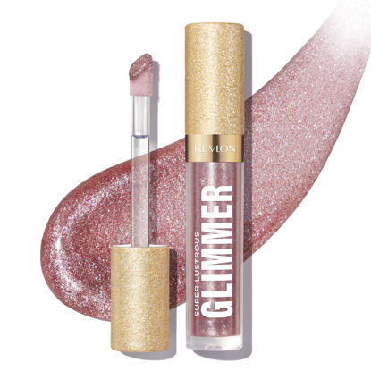 Picture of REVLON Super Lustrous Glimmer Gloss, Valentine's Day Makeup Gifts for Women, Non-Sticky Lip Gloss, High-Shine Finish, Plant-Based Glitter, 003 Lavender Lust, 0.13 fl oz