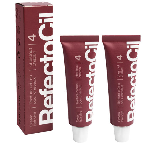Picture of RefectoCil Cream Hair Dye 2-Pack - Professional Hair Tint for Long-Lasting Color - Chestnut (#4)