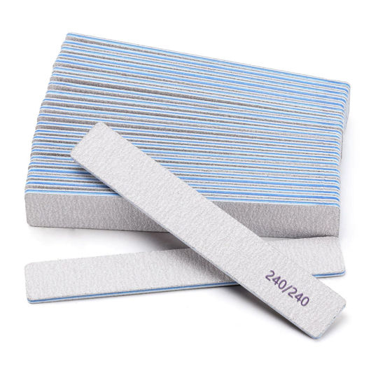 Picture of 25 Count 240/240 Grit Nail Files for Natural Nails, Double Sided Emery Boards Fine Grit Nail File Manicure Tools