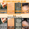 Picture of BEEOS 13x6 HD Lace Frontal Only, 0.10mm Ultra-thin Invisible Film Lace Straight Virgin Human Hair Frontal Pre Plucked Natural Hairline 20 Inch