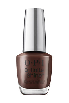 Picture of OPI Infinite Shine Not Afraid of the Dark | Opaque Dark Brown Crème Long Wear Gel Like Nail Polish | Vegan, Long Lasting, Streak Free