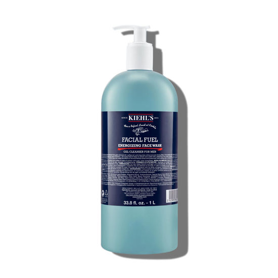 Picture of Kiehl's Facial Fuel Face Wash, Refreshing + Invigorating Men's Gel Cleanser, with Caffeine, Vitamin E and Menthol, Non-Drying Formula Moisturizes Skin, Great for Clogged Pores - 33.8 fl oz