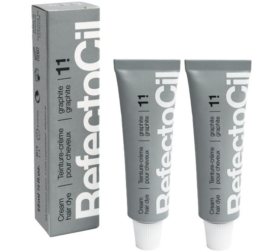 Picture of RefectoCil Cream Hair Dye 2-Pack - Professional Hair Tint for Long-Lasting Color - Graphite (#1.1)