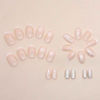 Picture of Enppode French Tip Nails Short Press on Nails Almond Fake Nails White Nails Glossy Nails for Women 24 PCS/Set