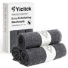 Picture of Yiclick Exfoliating Washcloth Towel [3 Pack], Japanese Exfoliating Bath Wash Cloth for Body Exfoliation, Korean Back Scrubber Washer for Shower, African Net Sponge Brush Loofah Exfoliator (Grey)