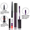 Picture of evpct 2Pcs Dark Deep Purple Plum Black Matte lipstick and Lip Liner Pencil Makeup Set for women DNM Matte Smudge Proof Lipstick Lip Stain Long Lasting Waterproof labiales mate 24 horas originales 20#