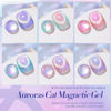 Picture of Born Pretty Auroras Cat Magnetic Eye Gel Nail Polish Set Shimmer Glitter with Magnet 9D Holographic Reflective Magnetic Nail Polish Kit Auroras Mermaid Green Blue Purple Pink Purple 6 Colors