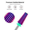 Picture of MelodySusie Professional 5 in 1 Nail Drill Bits, 3/32'' Carbide Tungsten Multi-function Bits, Suitable for Manicure Pedicure Cuticle Gel Polishing, Technicians Bits, Purple, Series Bit-M, Coarse