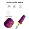 Picture of MelodySusie Professional 5 in 1 Nail Drill Bits, 3/32'' Carbide Tungsten Multi-function Bits, Suitable for Manicure Pedicure Cuticle Gel Polishing, Technicians Bits, Purple, Series Bit-M,Extra Fine
