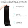 Picture of DOORES Hair Extensions Seamless Clip in Human Hair, Natural Black 18 Inch 110g 7pcs, Clip in Hair Extensions Seamless Hair Extensions Remy Hair Extensions Straight Hair Invisi Edge Hair Extensions