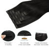 Picture of DOORES Hair Extensions Seamless Clip in Human Hair, Natural Black 18 Inch 110g 7pcs, Clip in Hair Extensions Seamless Hair Extensions Remy Hair Extensions Straight Hair Invisi Edge Hair Extensions