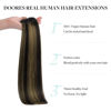 Picture of DOORES Hair Extensions Real Human Hair, Natural Black to Chestnut Brown 14 Inch 130g 9pcs, Clip in Remy Human Hair Extensions Seamless Clip ins Straight Hair Invisi Edge Hair Extensions Remy Hair