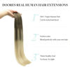 Picture of DOORES Human Hair Extensions Clip ins, Ash Brown to Platinum Blonde 14 Inch 130g 9pcs, Seamless Clip in Hair Extensions Natural Hair Straight Invisi Edge Hair Extensions Thick Hair Extensions