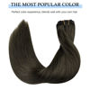 Picture of DOORES Human Hair Extensions Clip in, Mocha Brown 18 Inch 7pcs 120g, Remy Clip in Hair Extensions Silky Straight Natural Hair Extensions Real Clip in Human Hair Extensions