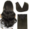 Picture of DOORES Clip in Hair Extensions Human Hair Extensions, Mocha Brown 16 Inch 7pcs 120g, Real Hair Extensions Remy Natural Human Hair Extensions Silky Straight Thick Hair