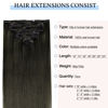 Picture of DOORES Hair Extensions Clip in Human Hair, Mocha Brown 20 Inch 7pcs 120g, Remy Human Hair Clip in Extensions Natural Hair Extensions For Women Straight Thick Hair