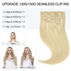 Picture of DOORES Seamless Hair Extensions Real Human Hair, Bleach Blonde 130g 7pcs 16 Inch, Clip in Hair Extensions Seamless Clip ins Extensions Straight Hair Extensions Natural Hair Invisi Edge Hair Extensions