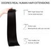 Picture of DOORES Hair Extensions Seamless Clip in Human Hair, Natural Black 7pcs 24 Inch 120g, Extensions Seamless Clip in Hair Extensions Invisible Weft Hair Extensions Straight Invisi Edge Hair Extensions