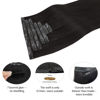 Picture of DOORES Hair Extensions Seamless Clip in Human Hair, Natural Black 7pcs 24 Inch 120g, Extensions Seamless Clip in Hair Extensions Invisible Weft Hair Extensions Straight Invisi Edge Hair Extensions