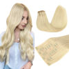 Picture of DOORES Hair Extensions Real Human Hair, Bleach Blonde 130g 9pcs 14 Inch, Seamless Clip in Hair Extensions Remy Human Hair Clip ins Extensions Invisi Edge Hair Extensions Thick Straight Hair