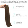 Picture of DOORES Clip in Hair Extensions, Chocolate Brown 130g 7pcs 18 Inch Virgin Human Hair Clip in Extensions, Invisible Edge Clip in Hair Extensions, Real Hair Extensions Clip in Human Hair