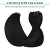 Picture of DOORES Seamless Clip in Hair Extensions Real Human Hair, Jet Black 120g 7pcs 24 Inch, Hair Extensions Clip in Human Hair Extensions Clip ins with Skin Weft Remy Straight Hair