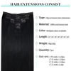 Picture of DOORES Seamless Clip in Hair Extensions Real Human Hair, Jet Black 120g 7pcs 24 Inch, Hair Extensions Clip in Human Hair Extensions Clip ins with Skin Weft Remy Straight Hair