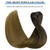 Picture of DOORES Clip in Hair Extensions Real Human Hair, Chocolate Dip Color Melt 20 Inch 7pcs 120g, Remy Hair Extensions Straight Extensions Human Hair Natural Thick Hair