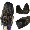 Picture of DOORES Hair Extensions Clip ins, Balayage Natural Black to Light Blonde 7pcs 14 Inch 110g, Seamless Clip in Hair Extensions Remy Hair Thick Hair Straight Hair Extensions Invisi Edge Hair Extensions