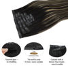 Picture of DOORES Hair Extensions Clip ins, Balayage Natural Black to Light Blonde 7pcs 14 Inch 110g, Seamless Clip in Hair Extensions Remy Hair Thick Hair Straight Hair Extensions Invisi Edge Hair Extensions