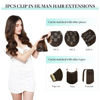 Picture of DOORES Human Hair Extensions Clip in, 5pcs 80g Natural Black to Light Blonde Balayage 18 Inch Real Clip in Hair Extensions Straight Hair Extensions