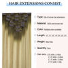 Picture of DOORES Clip in Human Hair Extensions, Light Ash Brown to Light Blonde Highlighted Golden Blonde 14 Inch120g 7pcs, Straight Real Hair Extensions Clip in Remy Extensions Natural Hair Extensions