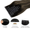 Picture of DOORES Hair Extensions Real Human Hair, Natural Black to Light Blonde 9pcs 14 Inch 130g, Seamless Clip in Hair Extensions Remy Hair Thick Hair Straight Hair Extensions Invisi Edge Hair Extensions