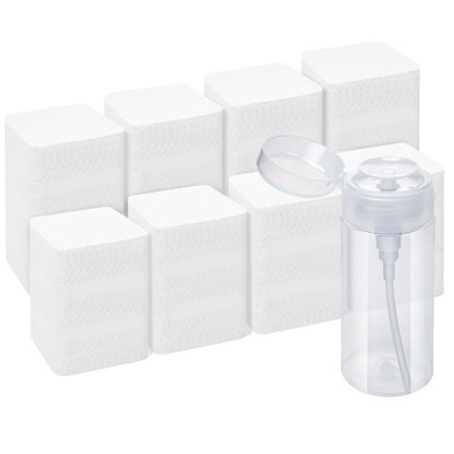 Picture of Lint Free Nail Wipes, Acetone Nail Polish Remover 1080PCS with Pump Dispenser, Gel Nail Polish Remover Pads Soft Non-Woven Nail Wipes for Nail Polish Remover and Acrylic Nail Supplies