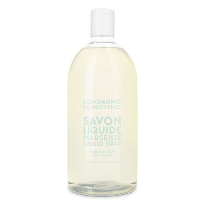 Picture of Compagnie de Provence Savon de Marseille Extra Pure Liquid Soap - Sweet Jasmine, Moisturizing Hand and Body Wash, 33.8 fl oz Plastic Bottle Refill