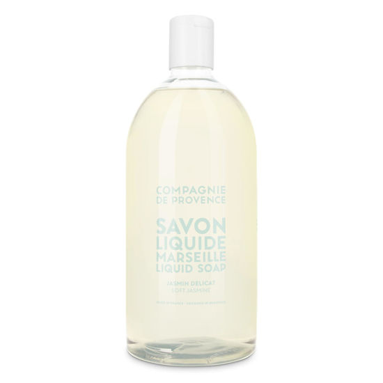 Picture of Compagnie de Provence Savon de Marseille Extra Pure Liquid Soap - Sweet Jasmine, Moisturizing Hand and Body Wash, 33.8 fl oz Plastic Bottle Refill