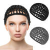 Picture of WLLHYF 2 PCS Wig Cap Hair Net Sleeping Bonnets Essentials Hairnets Elastic Bands Wrap Grip Crochet Braided Satin Cosplay Head Making Fix Mesh Sew Headwear Night Hats Women Men