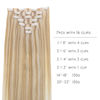 Picture of WENNALIFE Seamless Clip In Hair Extensions, 16 Inch 130g 7pcs Dirty Blonde Highlighted Bleach Blonde Hair Extensions Clip in Human Hair Invisible PU Skin Weft Natural Remy Human Hair Extensions
