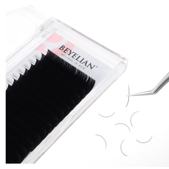 Picture of BEYELIAN Eyelash Extensions, Individual Lashes, 0.15mm C Curl 15mm Super Matte Classic Lash Extensions, Ellipse Flat Eyelash Extension, Light and Soft Natural Look for Professional Salon Use