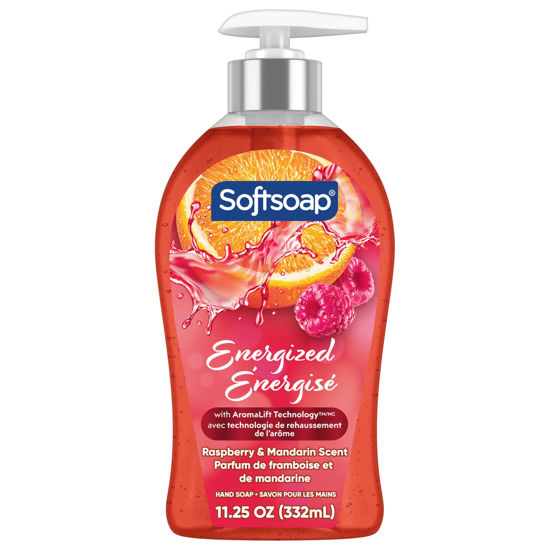 Picture of Softsoap Energized Liquid Hand Soap, Paraben Free, pH Balanced, Raspberry and Mandarin Scent, 11.25 fl oz Pump Bottle, 6 pack