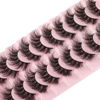 Picture of FANXITON Mink Lashes False Eyelashes Dramatic Fluffy Mink Lashes Wispy 19 MM Curly Natural Look 3D Fake Eyelashes 10 Pairs Pack