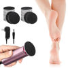 Picture of krofaue Electric Foot File Grinder - Foot Callus Remover Professional Pedicure Tools with Speed Controller and 60PCS Replacement Sandpaper Disk Foot File Electric for Hard Cracked Dry Skin Pink