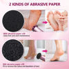 Picture of krofaue Electric Foot File Grinder - Foot Callus Remover Professional Pedicure Tools with Speed Controller and 60PCS Replacement Sandpaper Disk Foot File Electric for Hard Cracked Dry Skin Pink