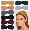 Picture of XTREND 8 Pcs Headbands for Women Cross Knotted Elastic Headbands Yoga Workout Headbands Non-Slip Soft Headbands Solid Color Simple Versatile Hair Accessory Headbands