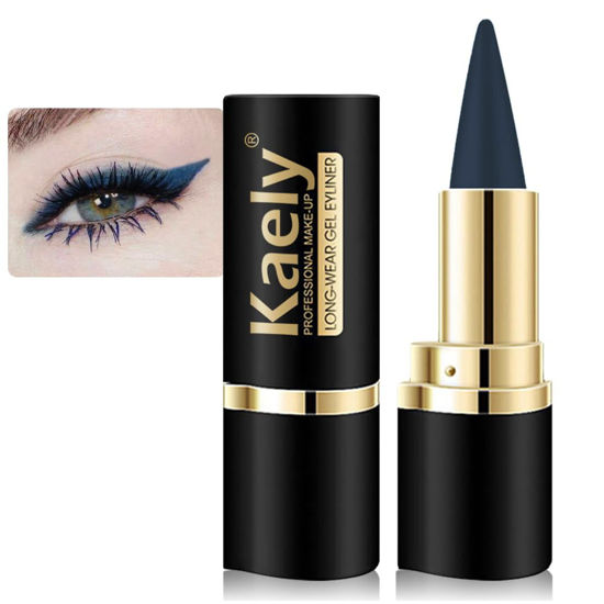 Picture of evpct 1Pcs Dark Blue Gel Eyeliner Pencil Eye Black Face Paint Stick Makeup Set Waterproof Matte Cream Crayon Eyeliner Pencil Set Cat Eye Liners Eyeshadow Guide delineador de ojos contra el agua