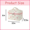 Picture of uekeboag Large Travel Quilted Makeup Bag for Women, Floral Cotton Cosmetic Bag, Coquette Aesthetic Floral Toiletry Organizer Bag(08Little Pink Bow