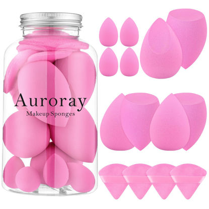 Picture of 14 Pcs Make up Sponges Beauty Sponges Blender with 4 Pcs Powder Puff and 4 Pcs Mini Makeup Sponge for Foundation,Liquid,Powder,Concealer,Cream(Hot Pink)