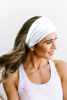 Picture of GILI 2 Pack Wide Headbands for Women Boho African Knotted Non Slip Fashion Hair Bands Yoga Running Sports Workout Gym Head Wraps Elastic Soft Cotton Cloth Turbans Bandana for Girls (White,Black)