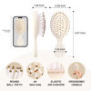 Picture of RHOS Mini Hair Brush for Women,Men and Kids-Travel Size Hair Brush for Purse,Pocket,backpack-Small Cushion Paddle Brush with Soft Bristles-Mini Detangler Brush for All Hair Types(1 Pack-Beige)