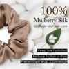 Picture of OLESILK 100% Mulberry Silk-Scrunchies for Hair Sleep, Women Grils Silk Hair Ties for Frizz & Breakage Curly Hair, No Damage, Elastics Ponytail Holder, 3 Pack